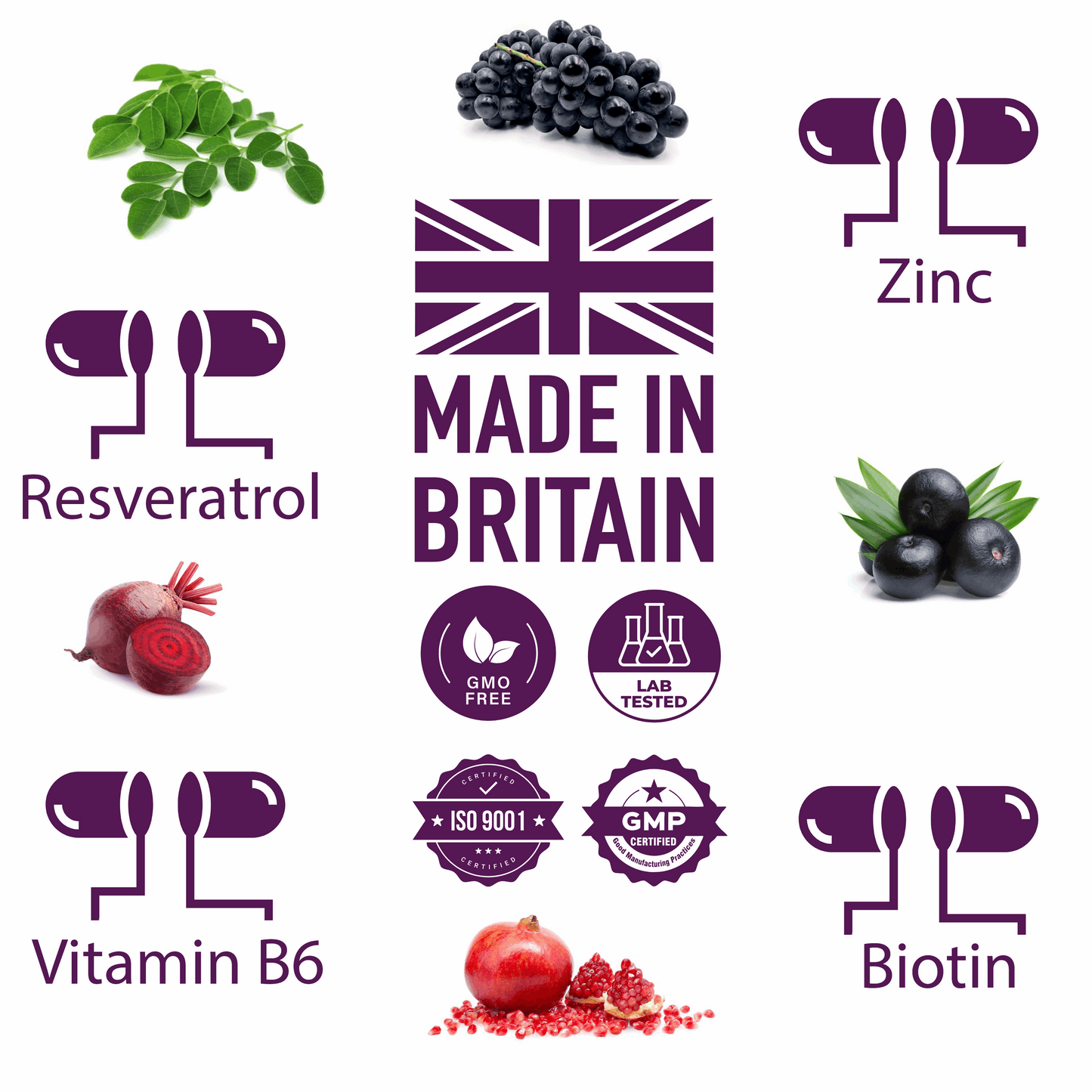 Acai Berry Complex | Antioxidants, Immunity, Energy, Hair & Skin Supplement The Health Improvers