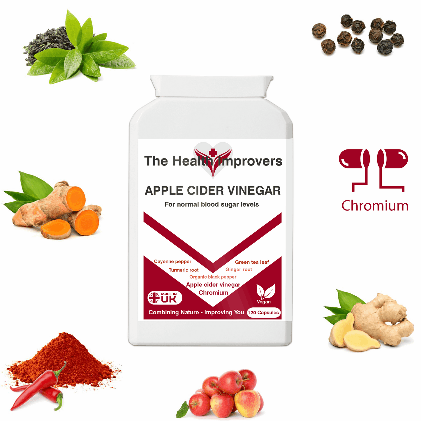 Apple Cider Vinegar Complex Supplement | Support Digestion & Healthy Weight The Health Improvers