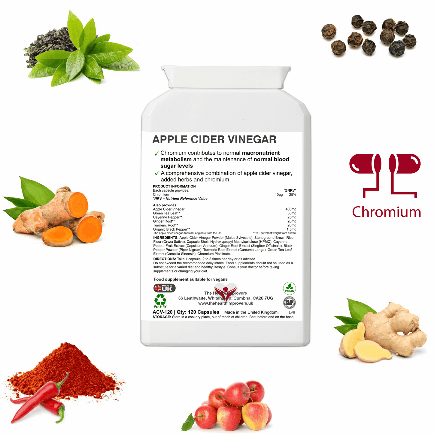 Apple Cider Vinegar Complex Supplement | Support Digestion & Healthy Weight The Health Improvers