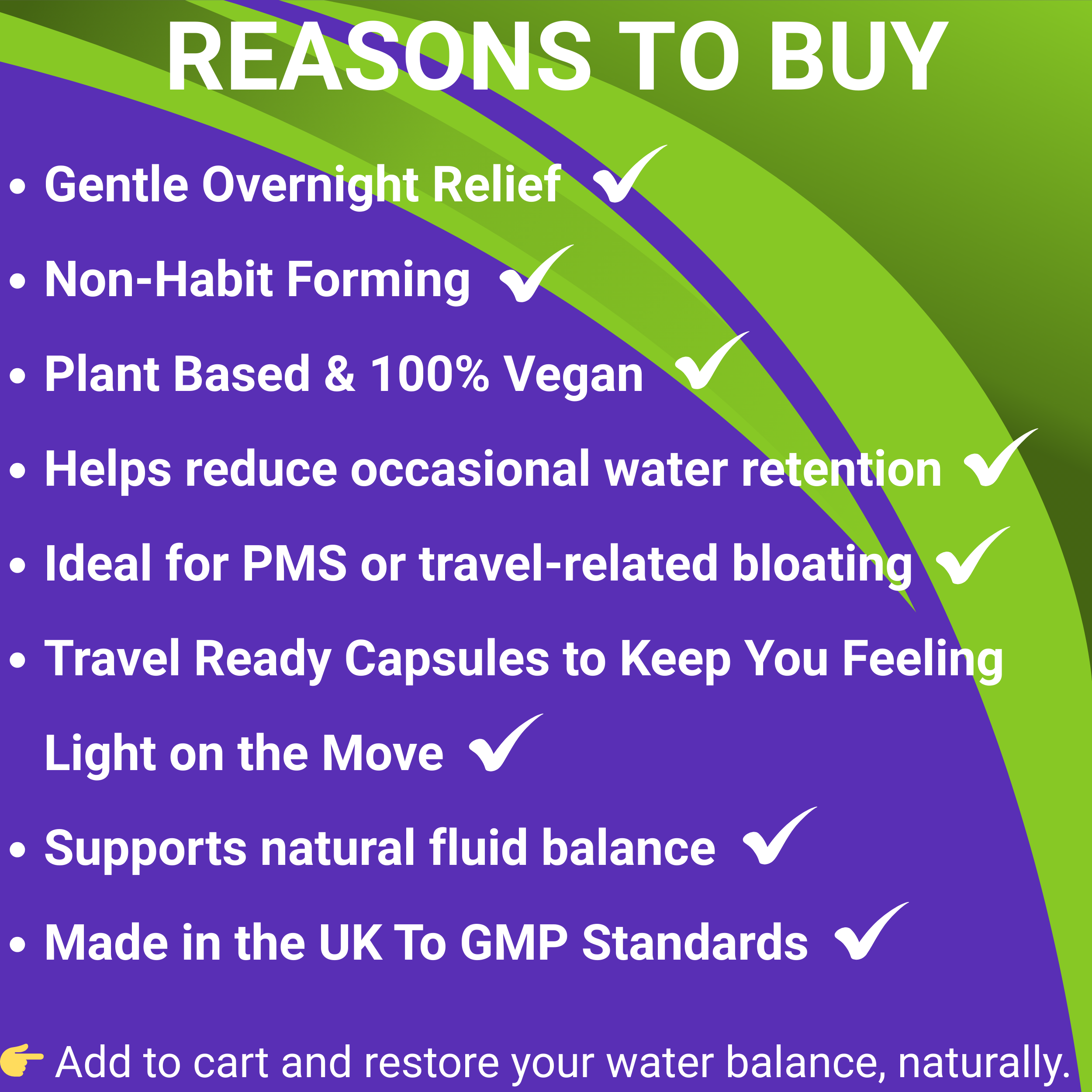 Water Retention Tablets | Natural Diuretic Pills | Reduce Bloating Supplement The Health Improvers