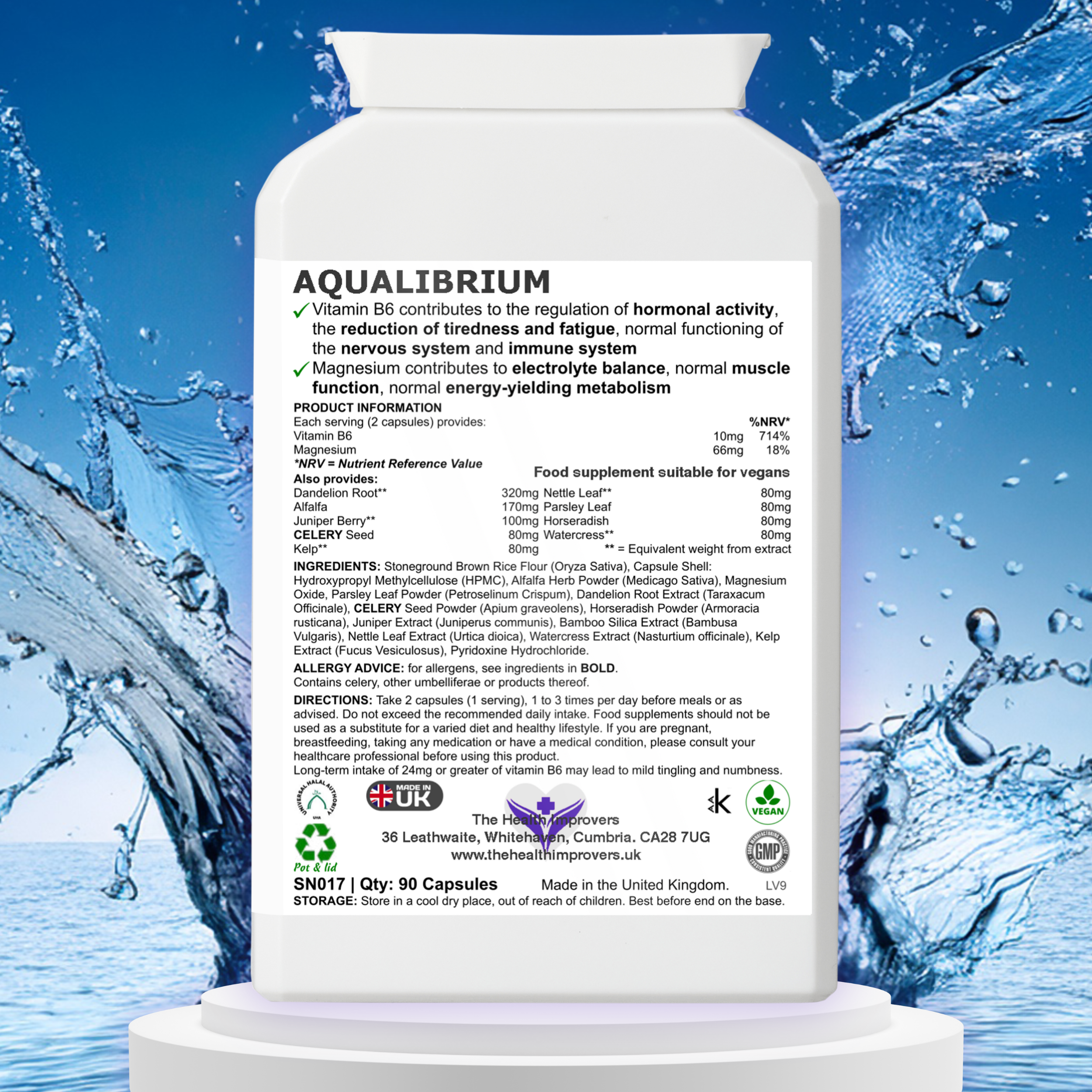 Water Retention Tablets | Natural Diuretic Pills | Reduce Bloating Supplement The Health Improvers