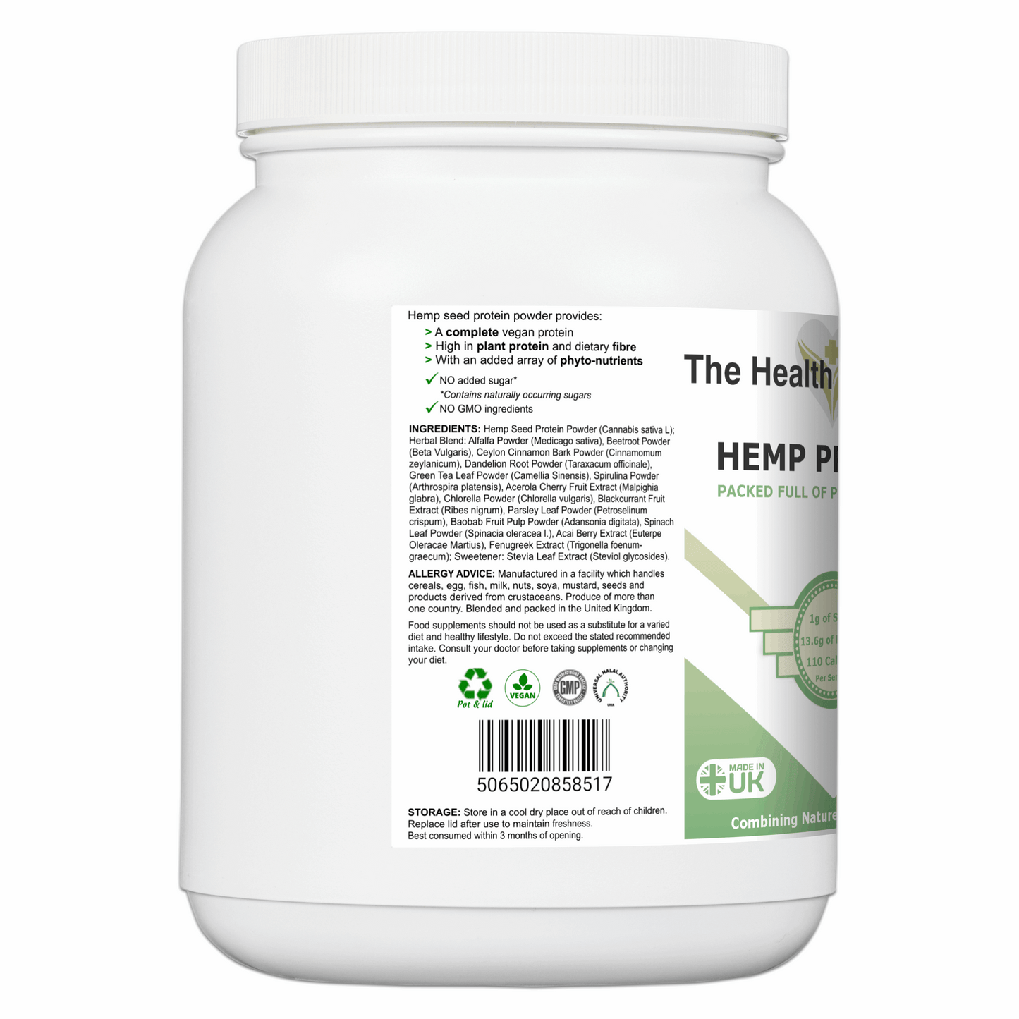 Hemp Protein – Complete Vegan Protein Powder with Superfoods & Fibre The Health Improvers