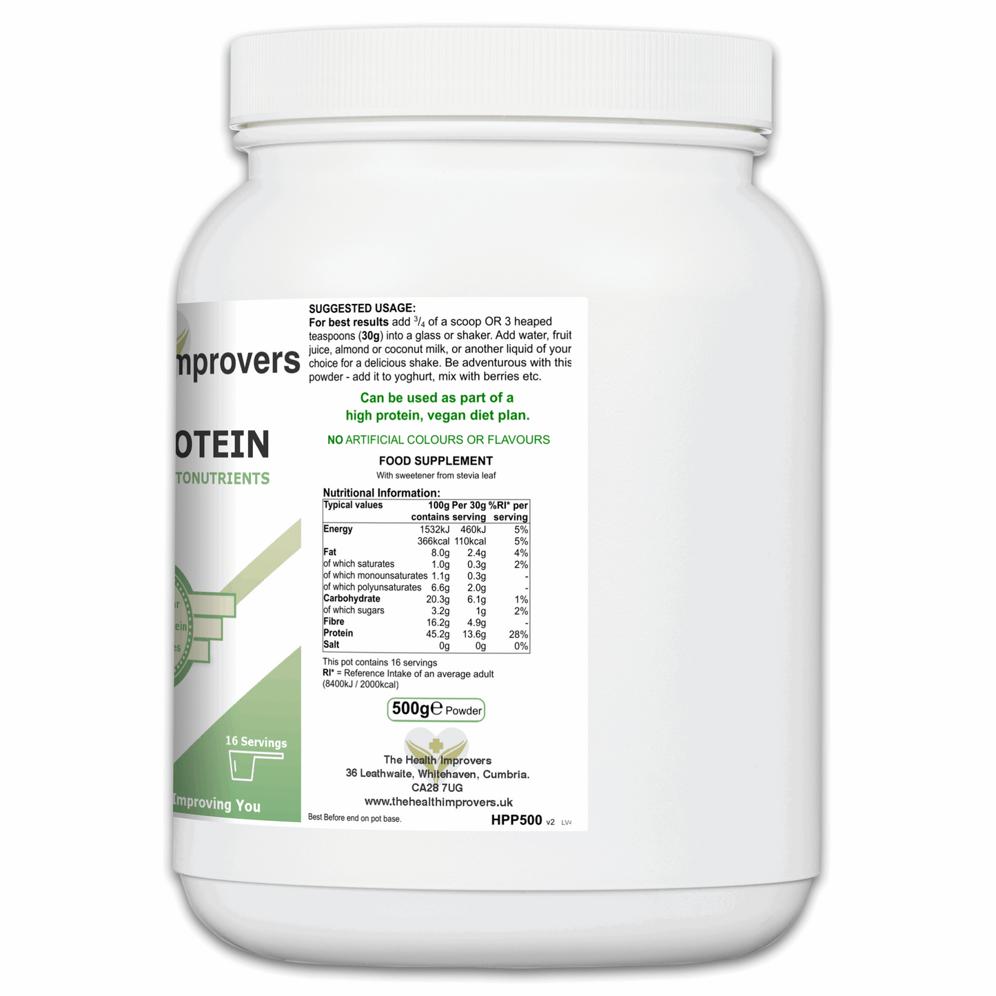 Hemp Protein – Complete Vegan Protein Powder with Superfoods & Fibre The Health Improvers