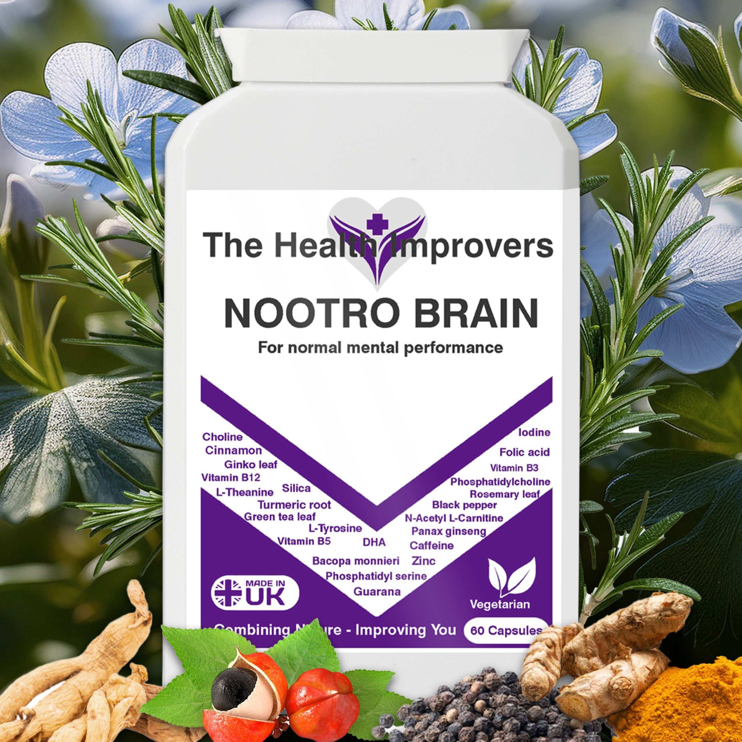 Nootro Brain | Natural Nootropic Brain Supplement | Focus | Memory | Clarity The Health Improvers