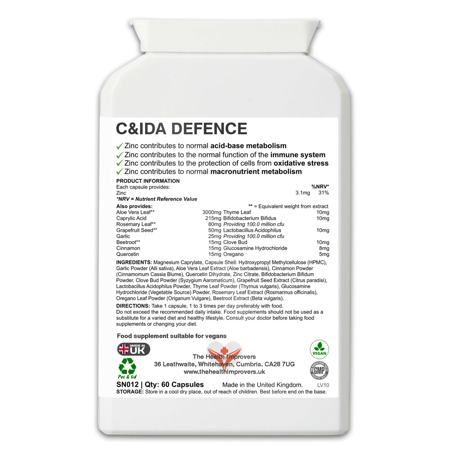 C&IDA Defence | Yeast Balance, Gut Health, Anti-Candida Supplement The Health Improvers