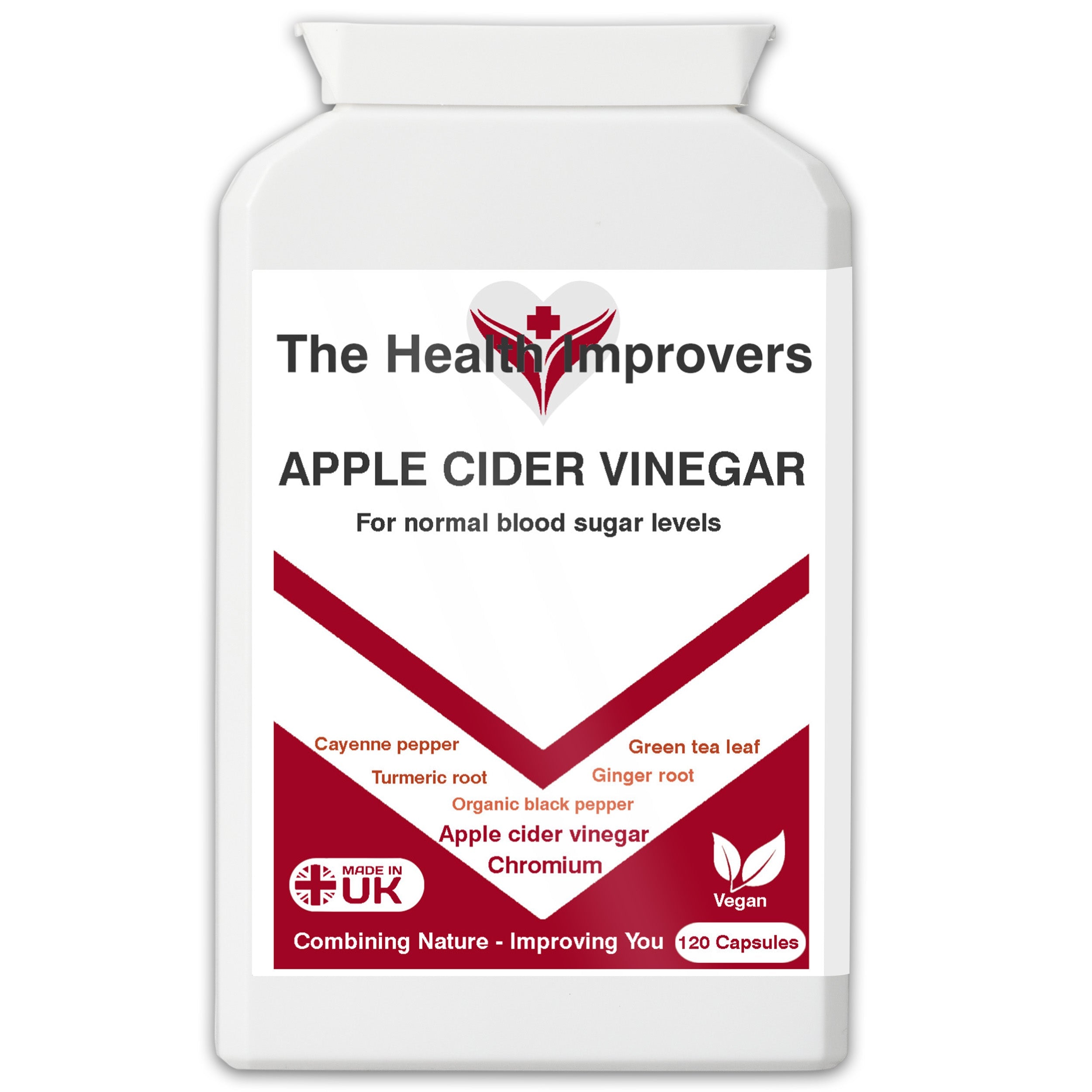 Apple Cider Vinegar Supplement | 400mg of ACV | Vegan | The Health Improvers