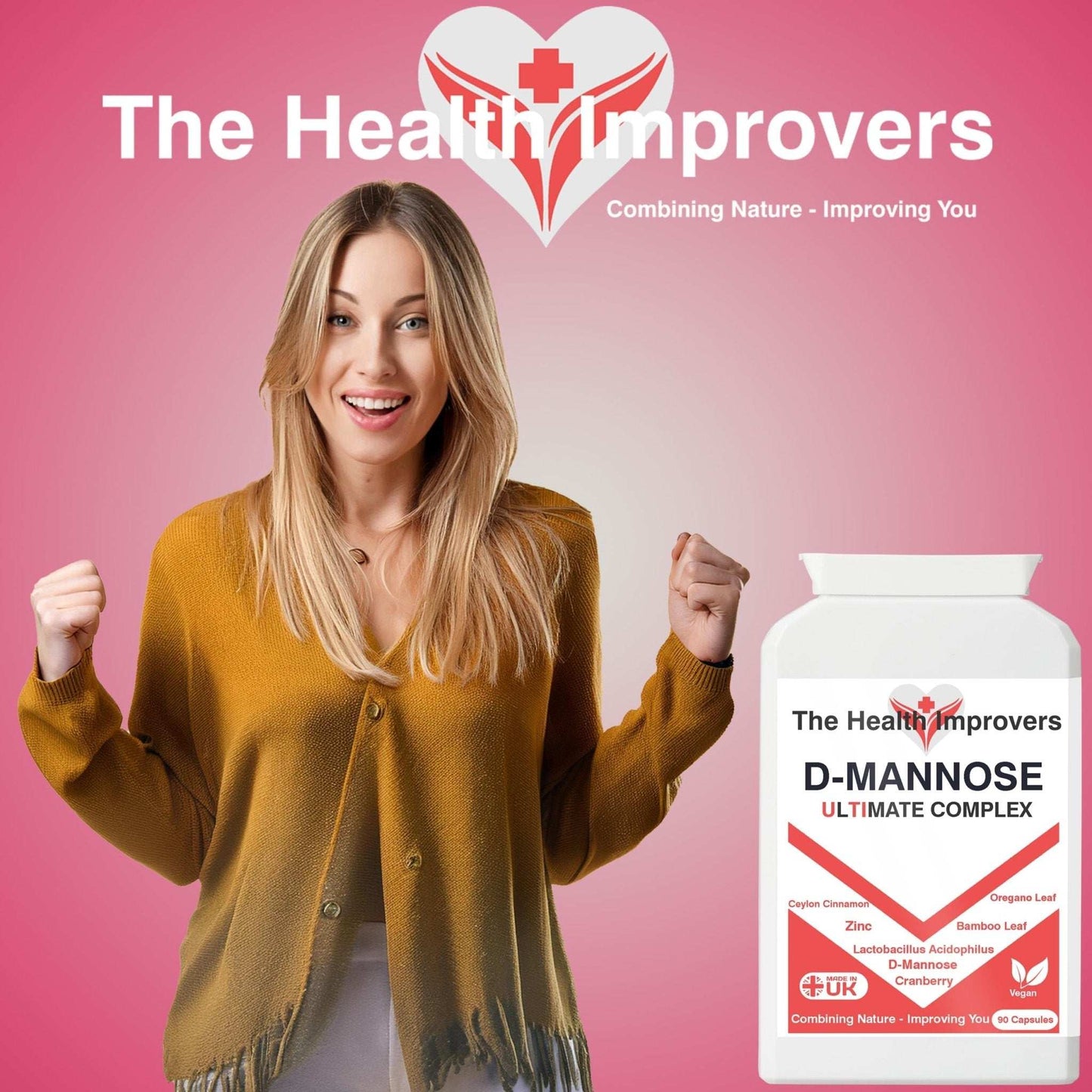 D - Mannose & Cranberry Ultimate Complex Supplement | Vegan | - The Health Improvers