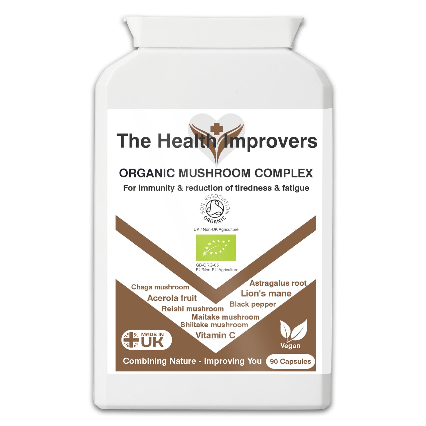 Organic Mushroom Complex Immunity Supplement | Improved Tiredness & Fatigue The Health Improvers