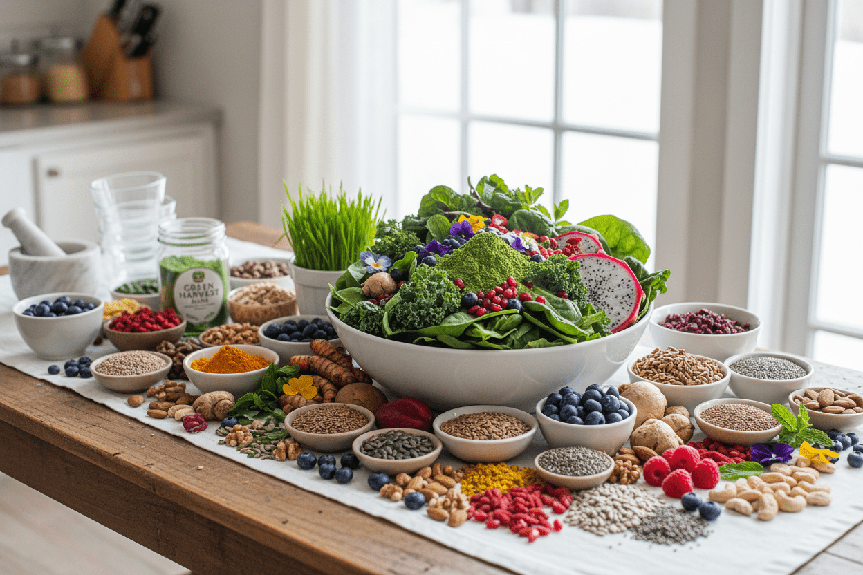 Organic Daily Nutrient Booster: 35 Greens, Fruits, Seeds & Enzymes for Complete Nutrition - The Health Improvers