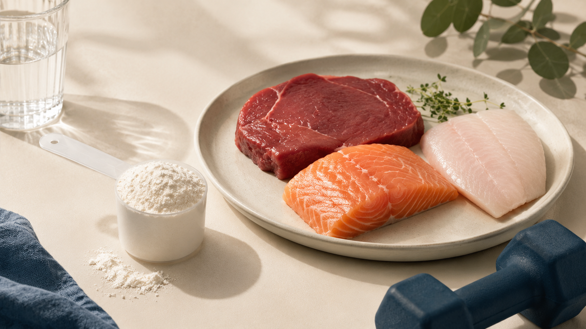 Creatine myths and facts illustrated with powder and training equipment
