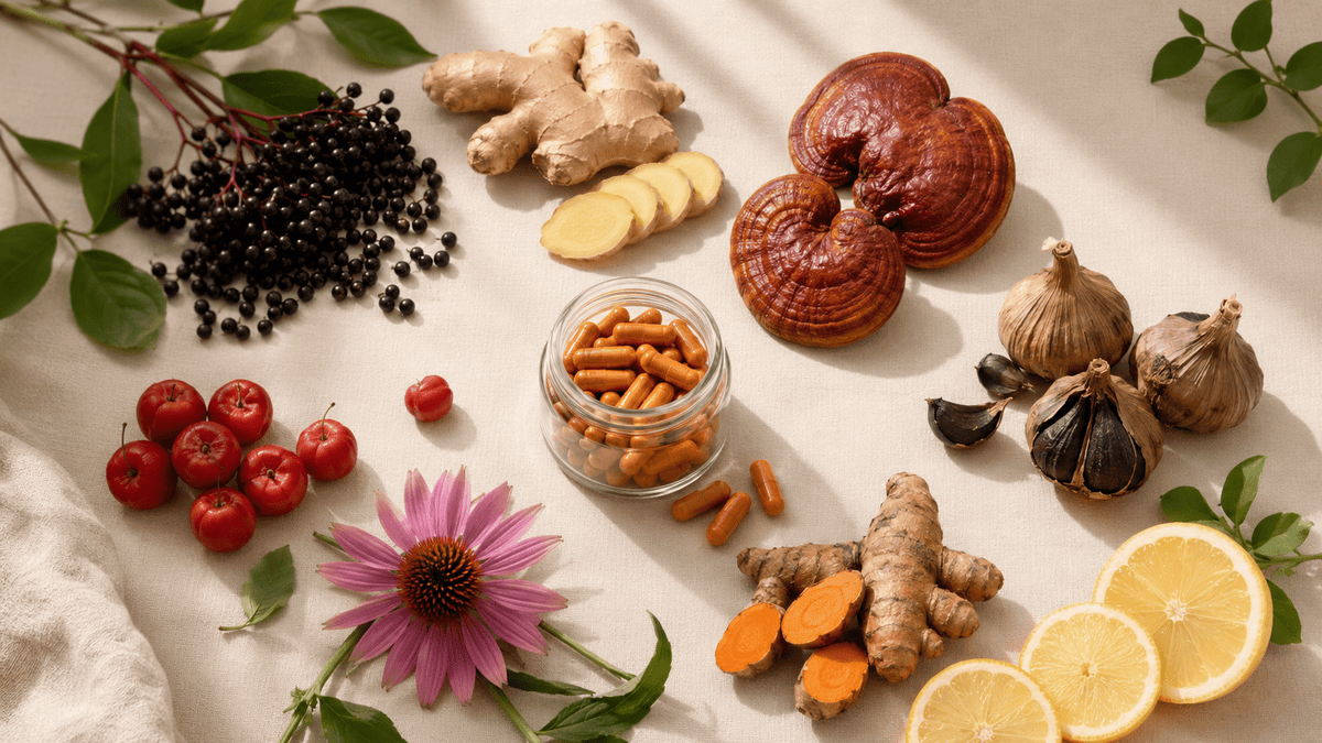 Vitamin C, vitamin D, zinc and botanical ingredients used to compare UK immune-support supplement labels