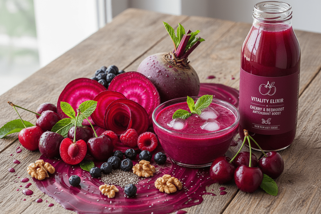 Cherry & Beetroot Complex: Anti-Inflammatory Energy Support with Turmeric & B6 - The Health Improvers