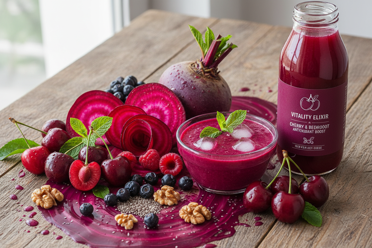 Cherry & Beetroot Complex: Anti-Inflammatory Energy Support with Turmeric & B6 - The Health Improvers