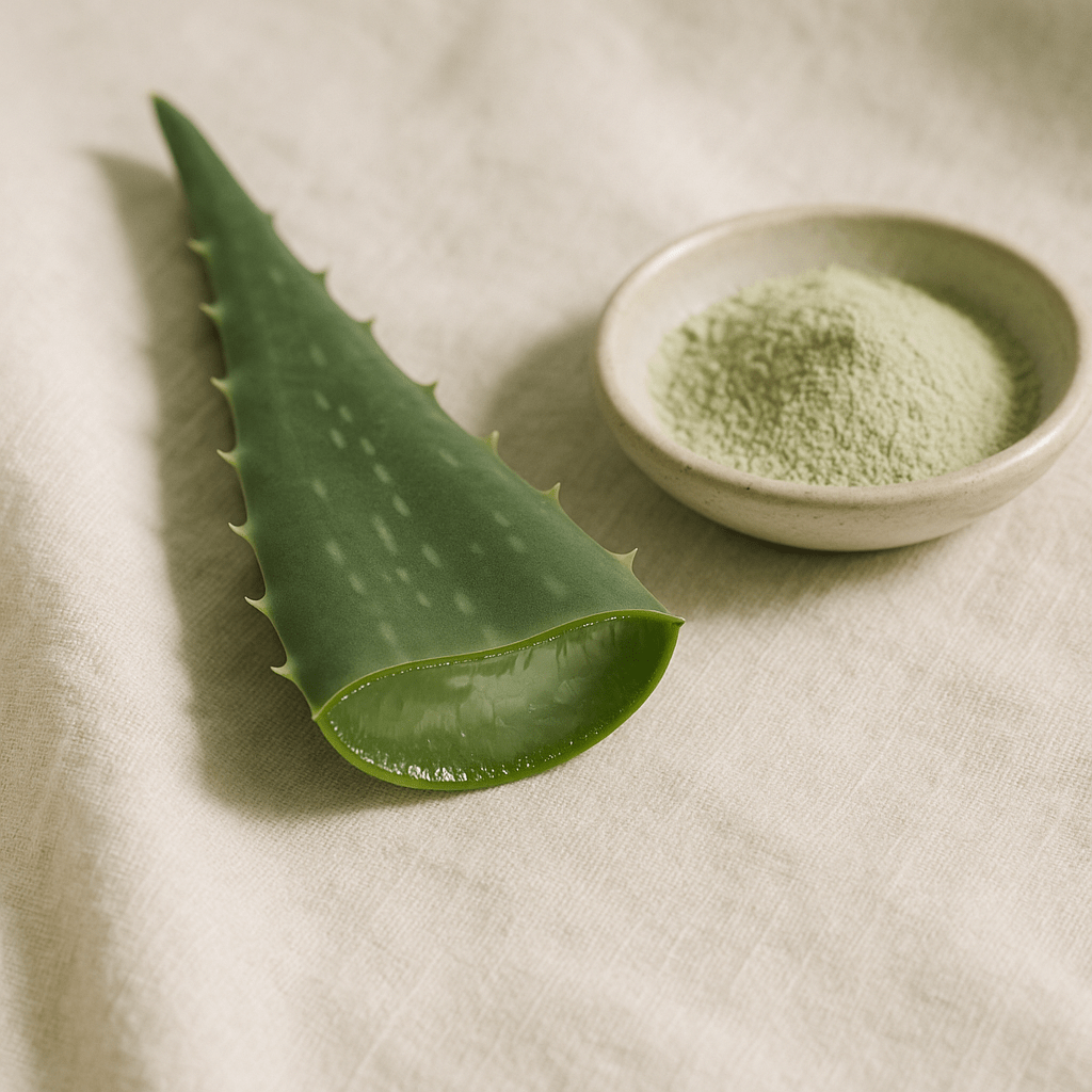 Aloe vera leaves and gel illustrating a UK comparison of aloe supplement formats
