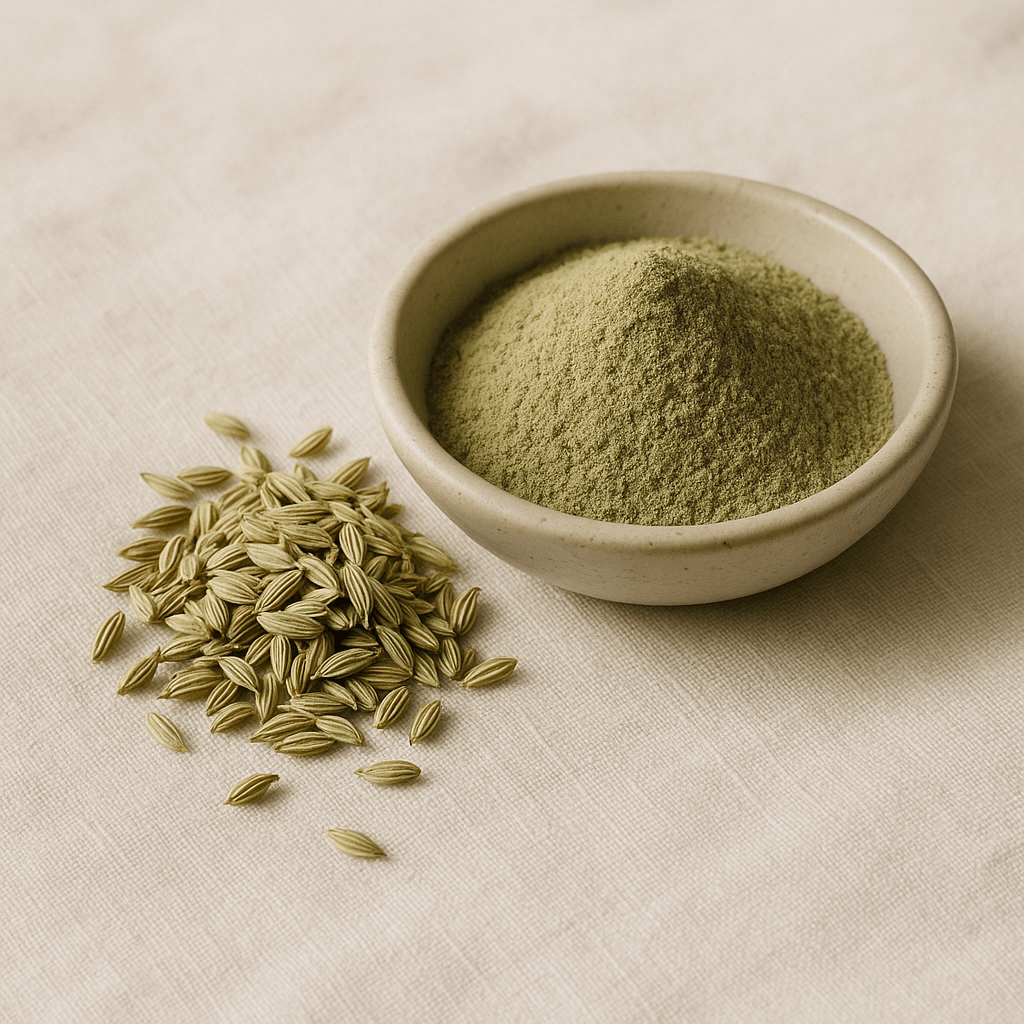 Fennel seed on cream linen — explaining enzyme activity units SKB, HUT, GDU and USP, and why milligram weights alone cannot be compared