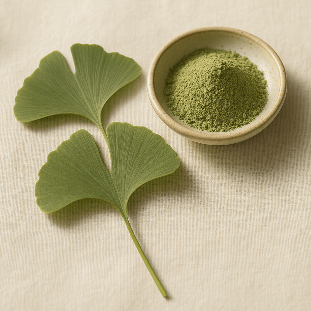 Ginkgo leaves illustrating a UK comparison of nootropic and brain supplement labels, caffeine and cost