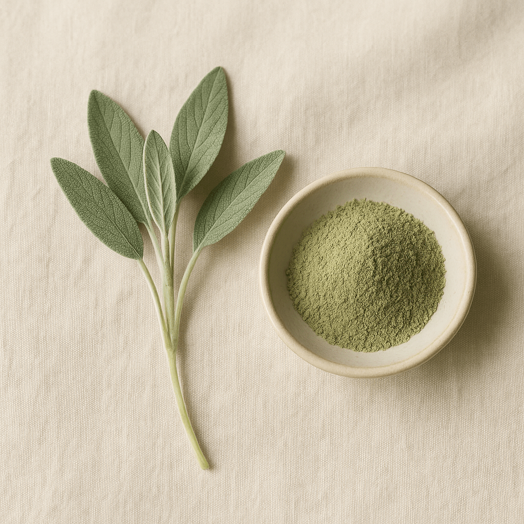 Fresh sage leaves illustrating UK menopause product claims and THR medicines