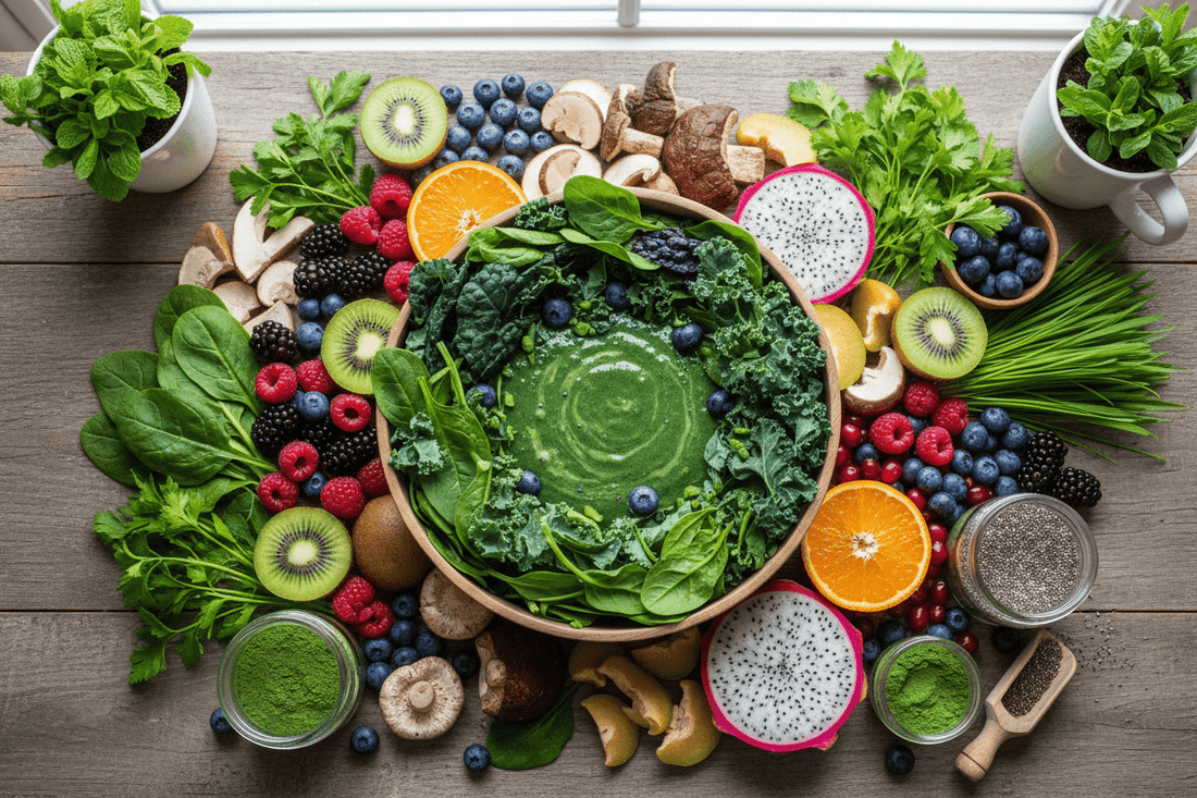 Organic Vegan Daily Nutrient Booster: Superfood Greens, Fruits, Mushrooms & Herbs - The Health Improvers