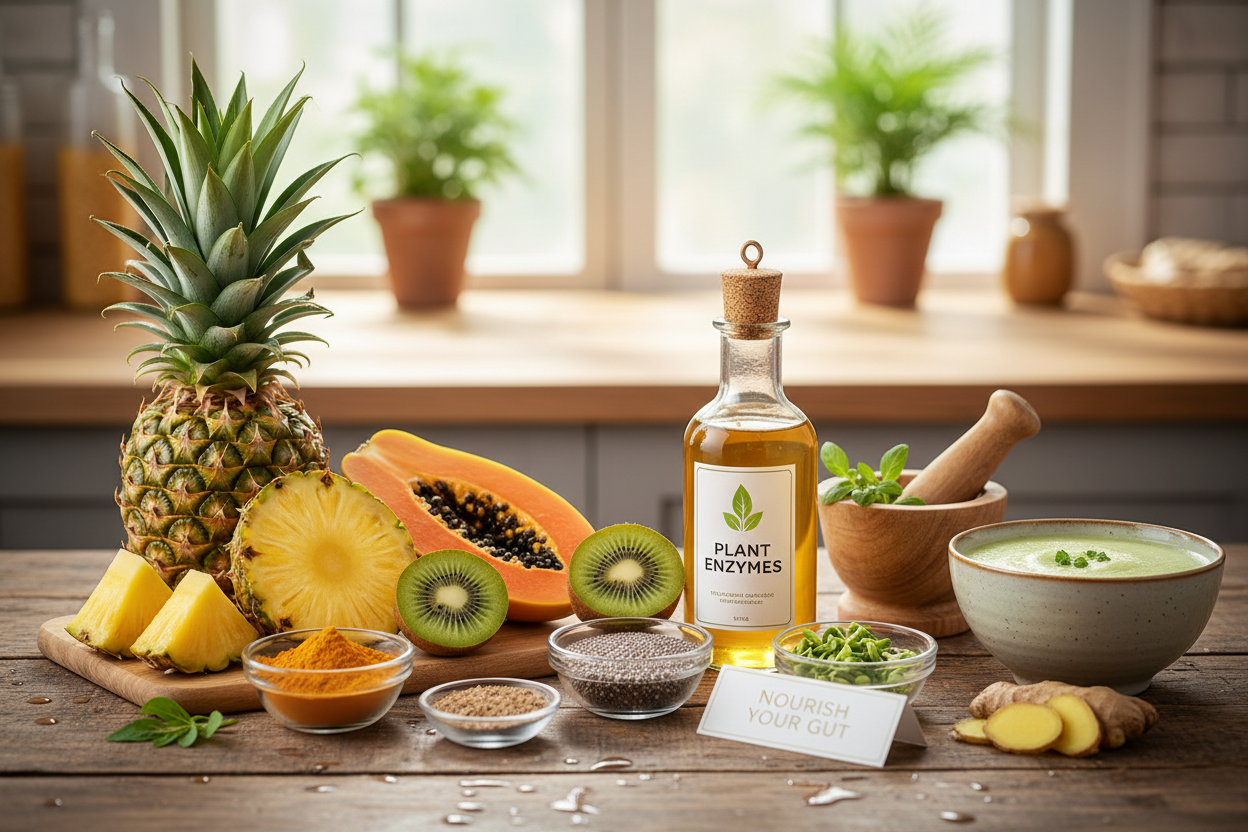 Plant-Based Digestive Enzymes: Natural Support for Bloating, Gut Health & Digestion - The Health Improvers