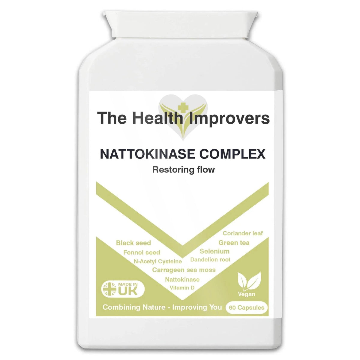 Nattokinase Complex capsules — the enzyme from fermented natto soybeans, standardised to 2000 FU