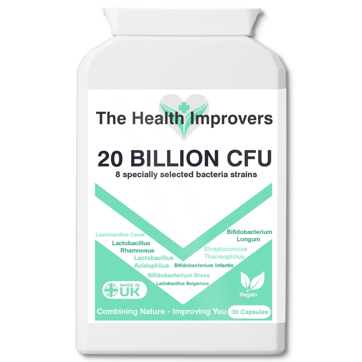 20 Billion CFU Probiotics 4 Digestion Gut Health & Bloating Supplement Capsules - The Health Improvers