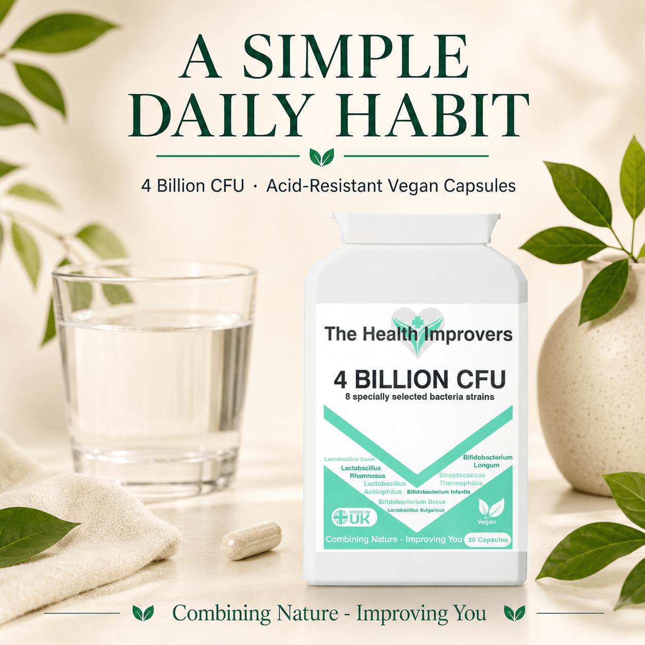4 Billion CFU probiotic as a simple daily habit in an everyday routine