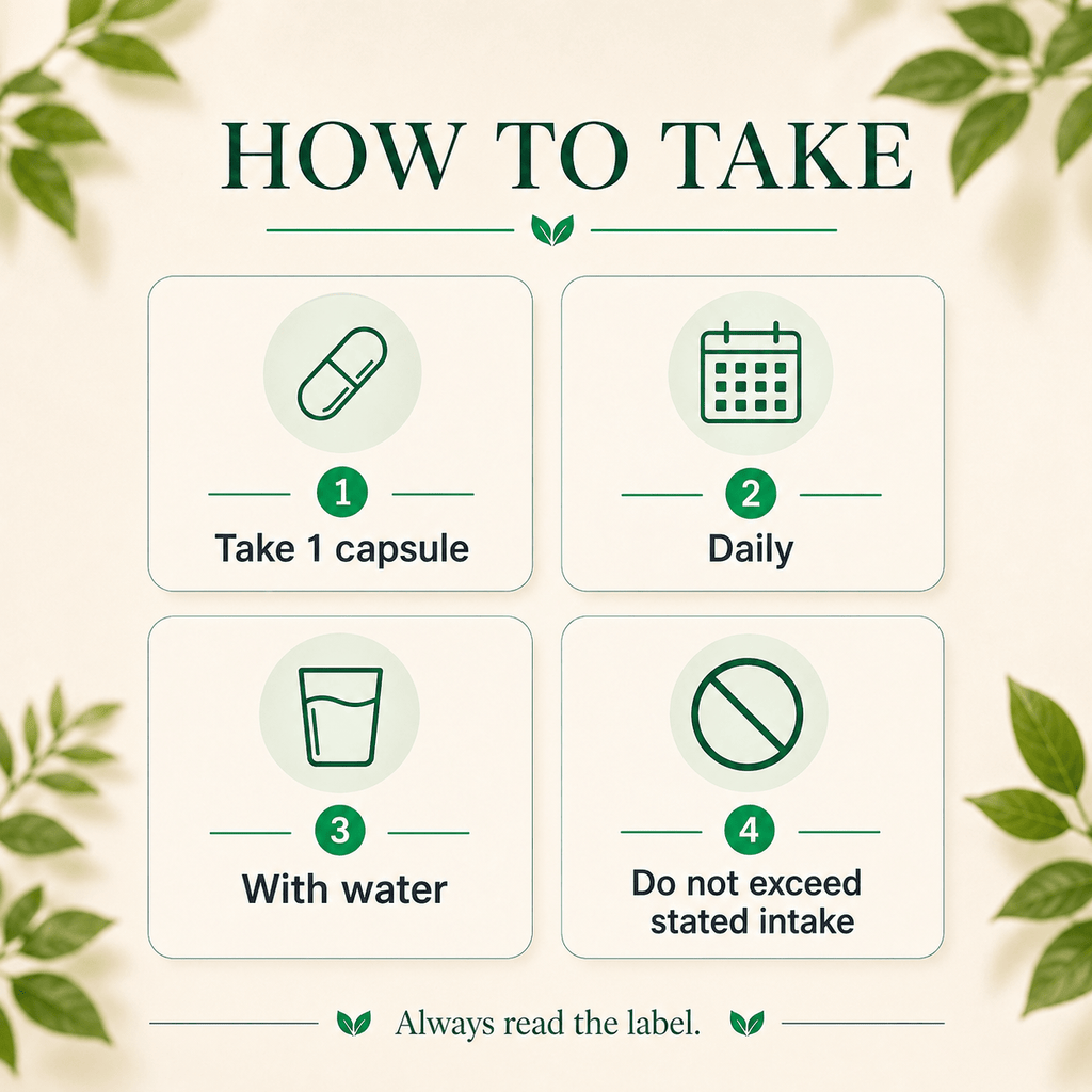 How to take the 4 Billion CFU probiotic, one capsule daily with water