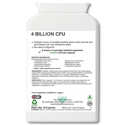 4 Billion CFU Probiotics for Digestion Gut Health & Bloating Supplement Capsules - The Health Improvers