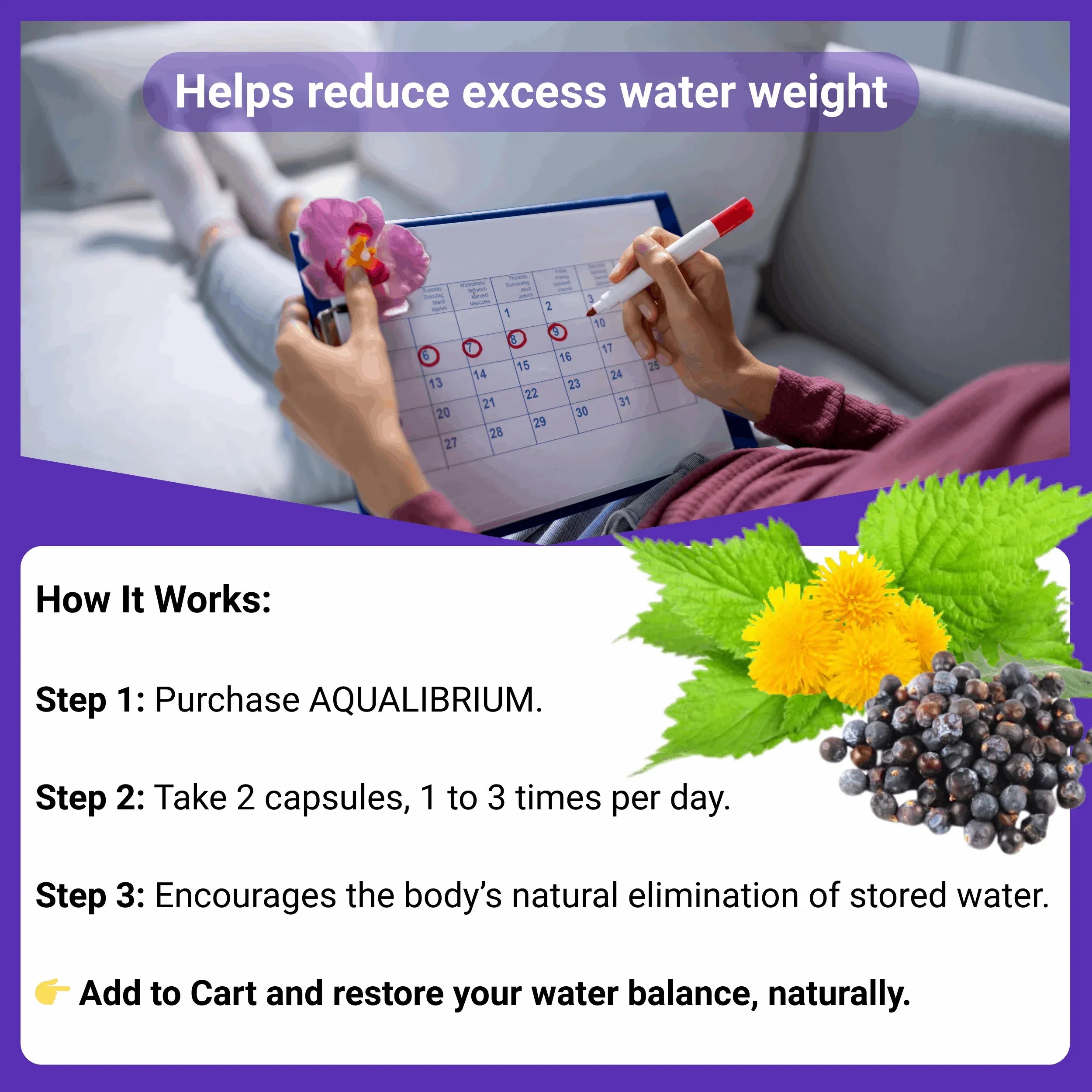 Water Retention Tablets | Natural Diuretic Pills | Reduce Bloating Supplement The Health Improvers