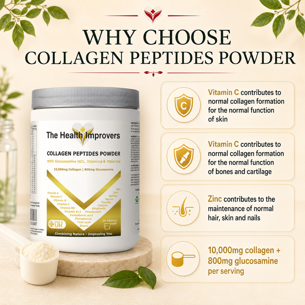 Why choose Collagen Peptides Powder, hydrolysed collagen peptides with glucosamine HCl, vitamins and minerals in a drink mix