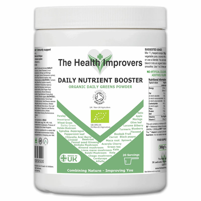 Organic Vegan Daily Nutrient Booster powder pouch by The Health Improvers