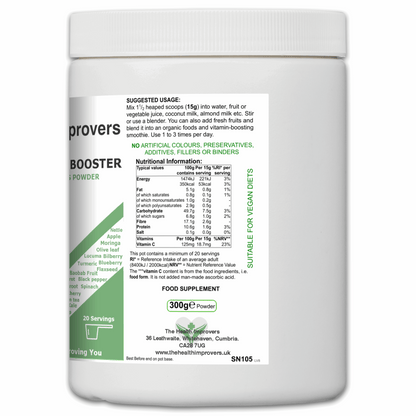 Organic Vegan Daily Nutrient Booster – Superfood Greens, Fruits, Mushrooms & Herbs The Health Improvers