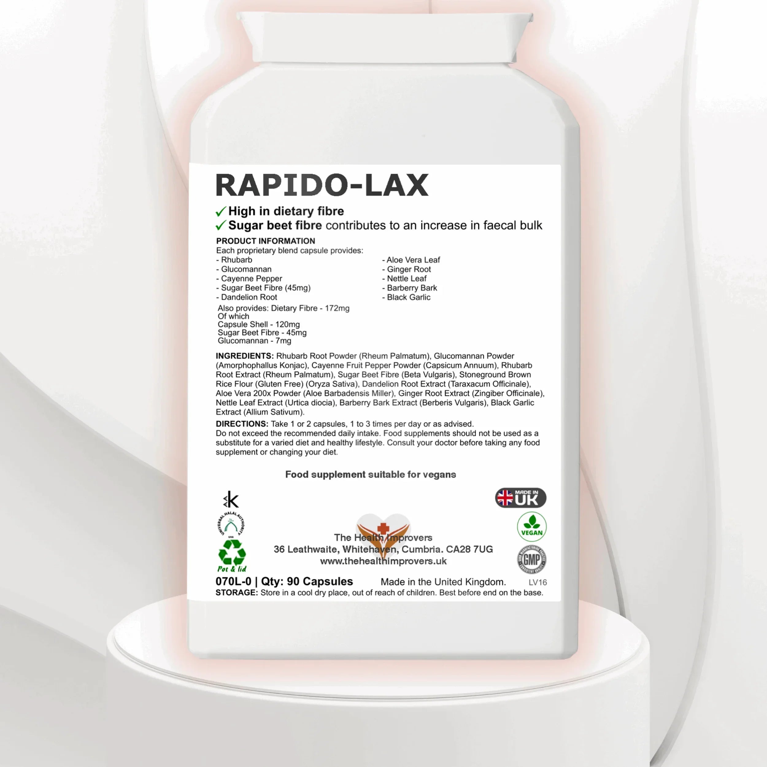 Rapido-Lax | Fast Acting Constipation Relief Supplement | Vegan Stool Softener - The Health Improvers
