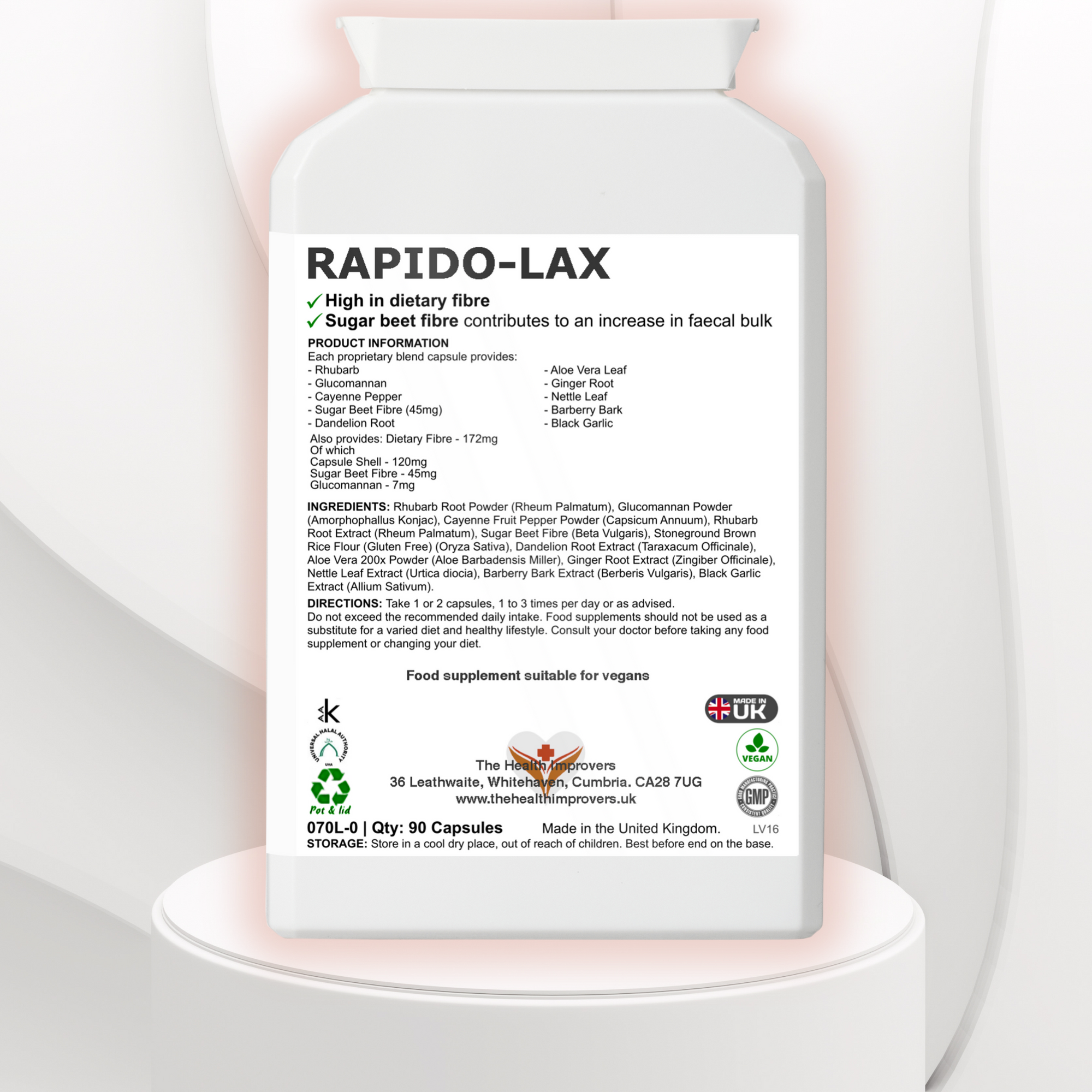 Rapido-Lax | Fast Acting Constipation Relief Supplement | Vegan Stool Softener The Health Improvers