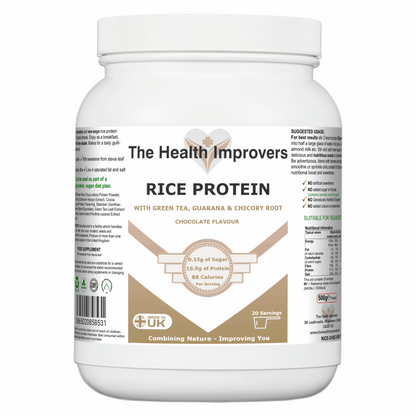 Rice Protein Powder  – Vegan with Chicory, Green Tea & Guarana The Health Improvers