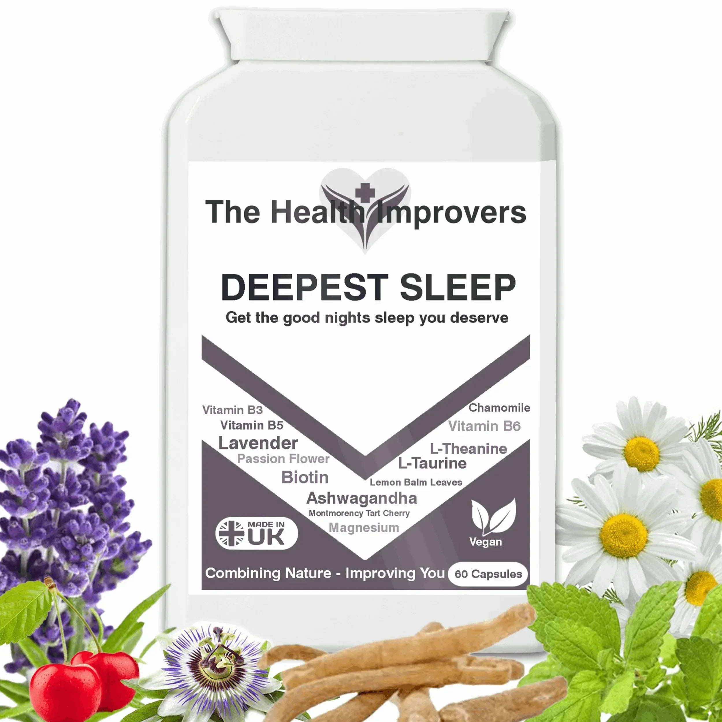 Strong & Effective Night Time Supplement with Magnesium | Vegan | UK Made - The Health Improvers