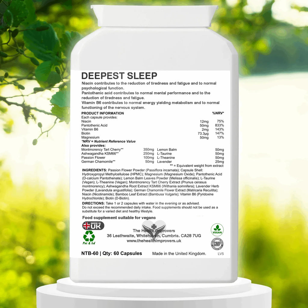 Strong & Effective Night Time Supplement with Magnesium | Vegan | UK Made - The Health Improvers