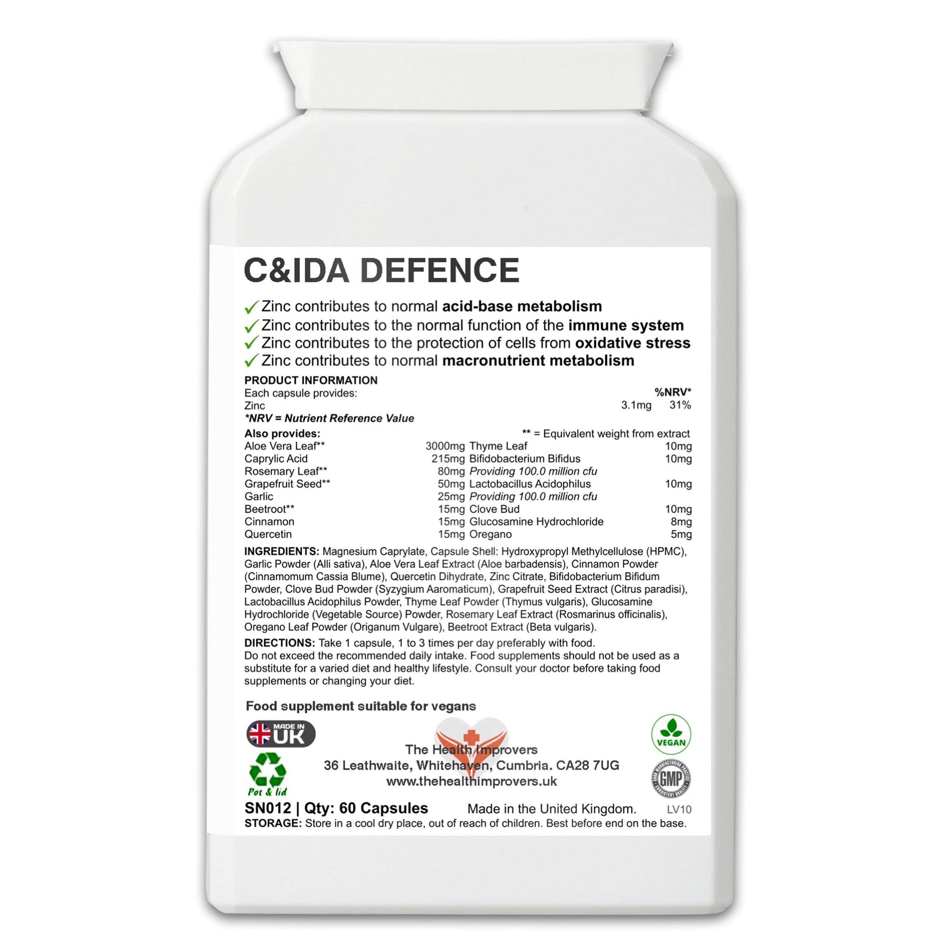 C&IDA Defence | Yeast Balance, Gut Health, Anti-Candida Supplement The Health Improvers