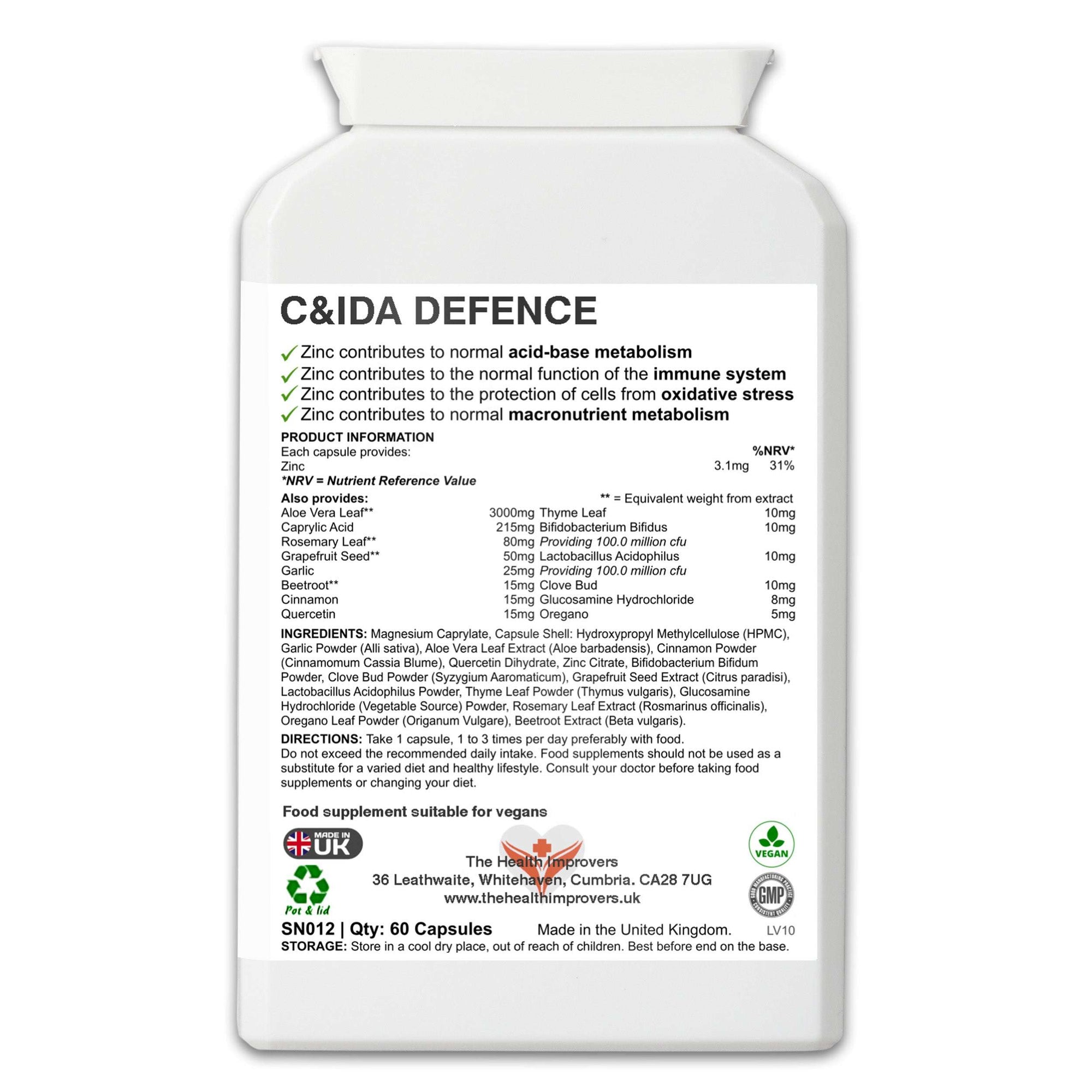C&IDA Defence | Yeast Balance, Gut Health, Anti-Candida Supplement The Health Improvers