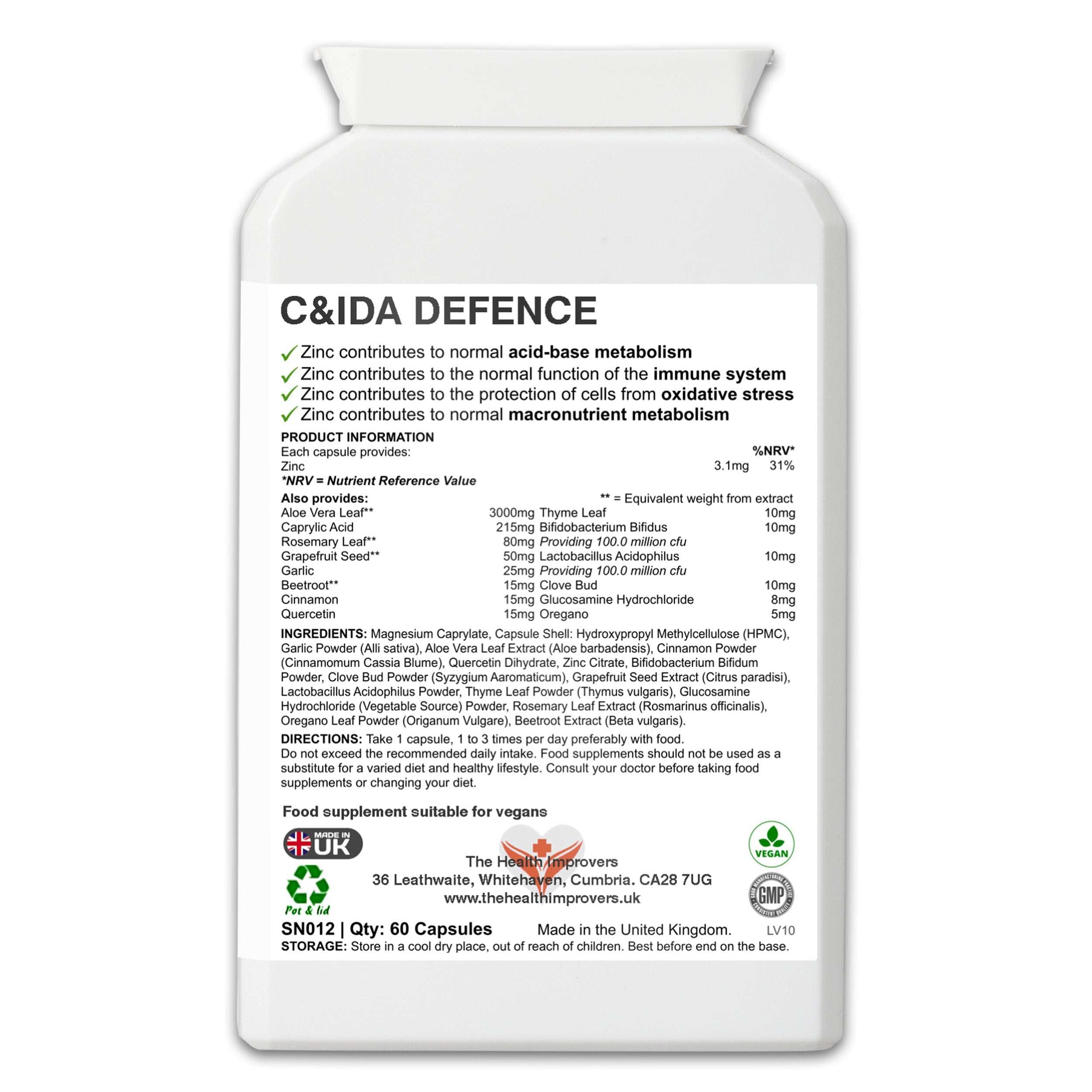 C&IDA Defence | Yeast Balance, Gut Health, Anti-Candida Supplement The Health Improvers