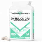 High Strength Probiotic 20 Billion CFU bottle by The Health Improvers