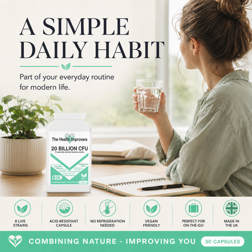 High Strength Probiotic UK | 20 Billion CFU 8-Strain Vegan Capsules