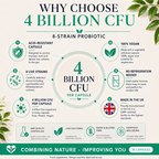 Vegan Probiotic UK | 4 Billion CFU 8-Strain Acid-Resistant Capsules