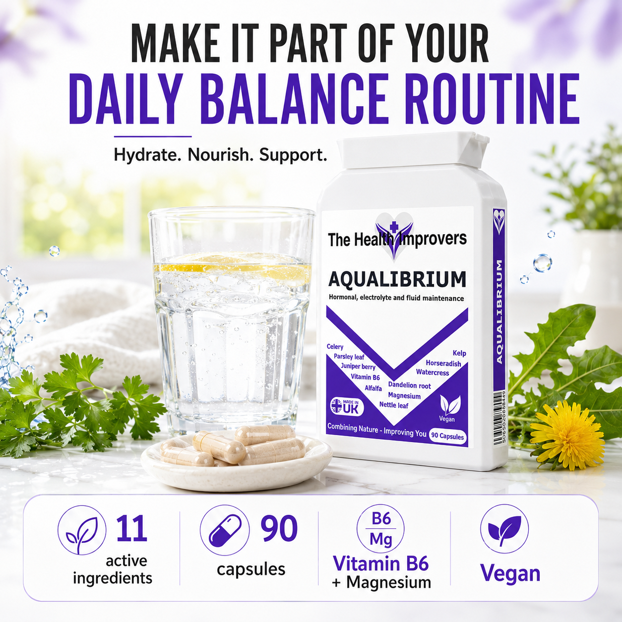 Water Retention Tablets | Natural Diuretic Pills | Reduce Bloating Supplement