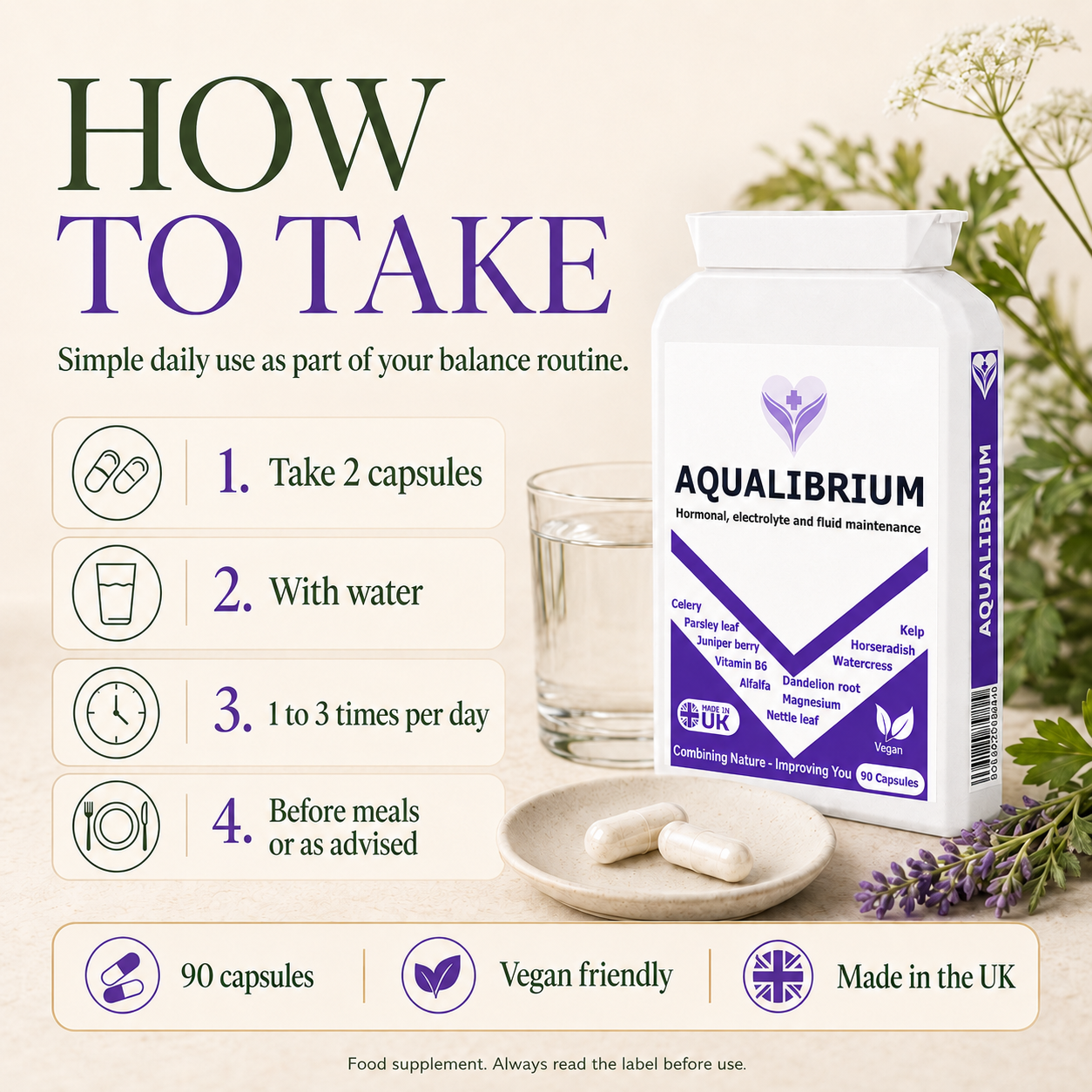 Water Retention Tablets | Natural Diuretic Pills | Reduce Bloating Supplement