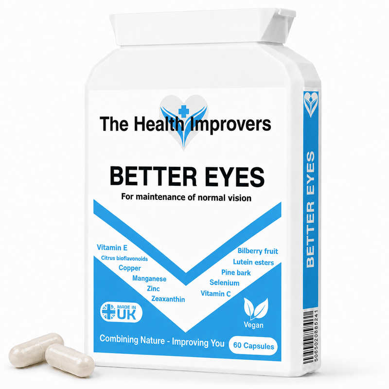 Better Eyes Complex eye health supplement bottle by The Health Improvers