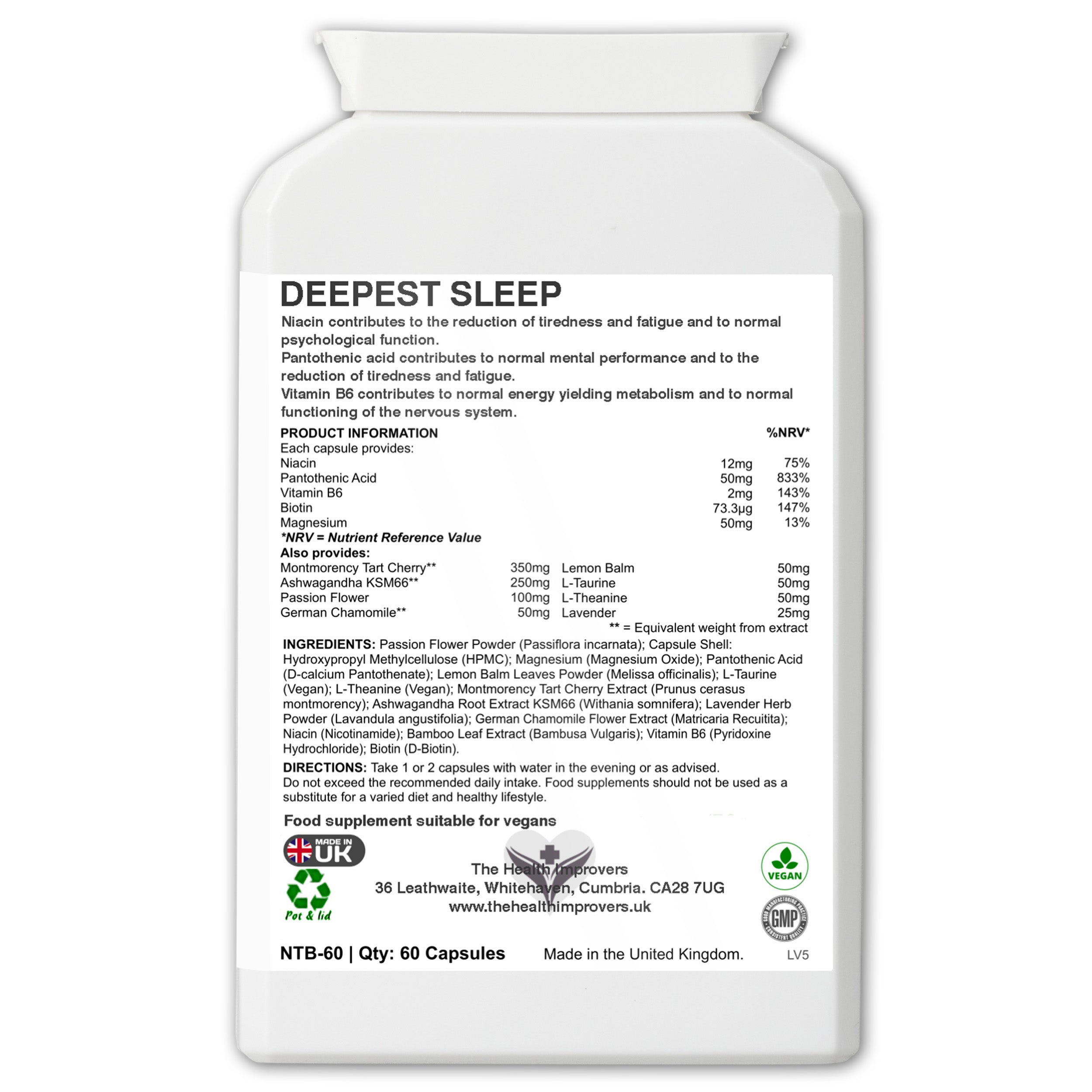 Deepest Sleep | Advanced Night Time Support with Magnesium | Vegan | UK Made
