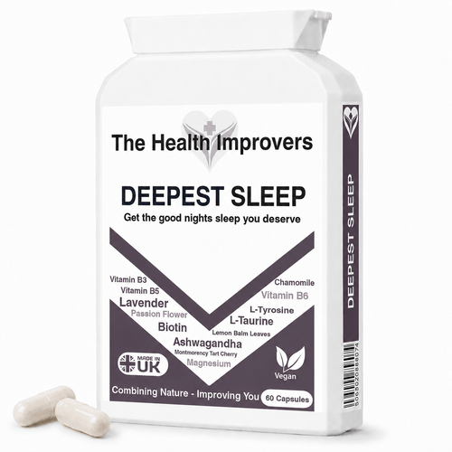 Deepest Sleep herbal sleep aid bottle by The Health Improvers
