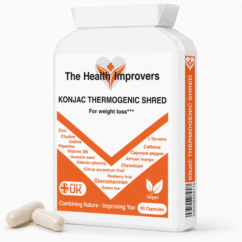 Konjac Thermogenic Shred supplement bottle by The Health Improvers