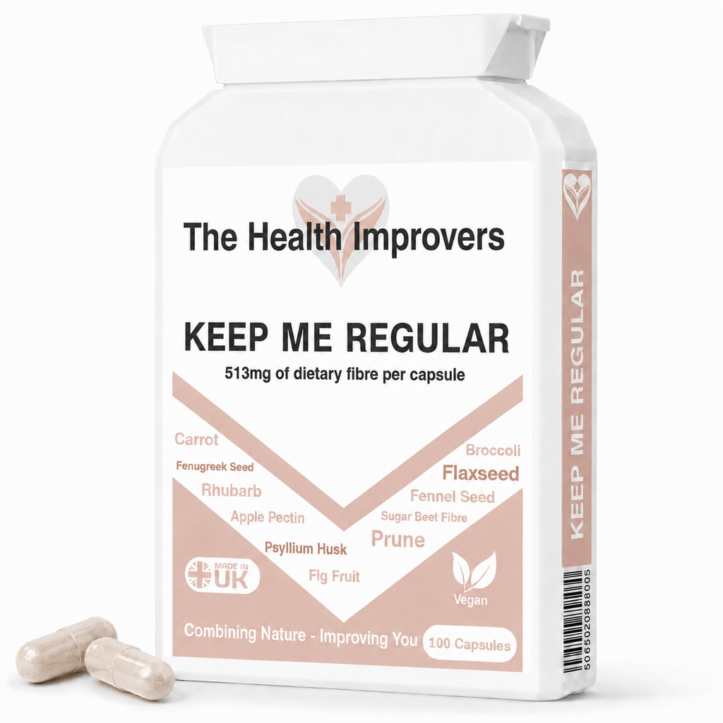 Fibre Complex digestive supplement bottle by The Health Improvers